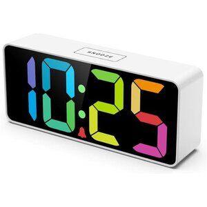 Large Digital Alarm Clock Big Display Seniors Kids Dimmable USB Charging Port